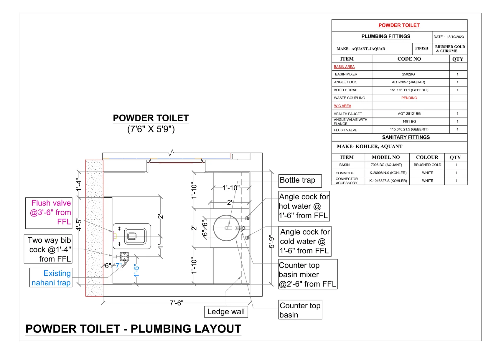 Powder Toilet — Plumbing